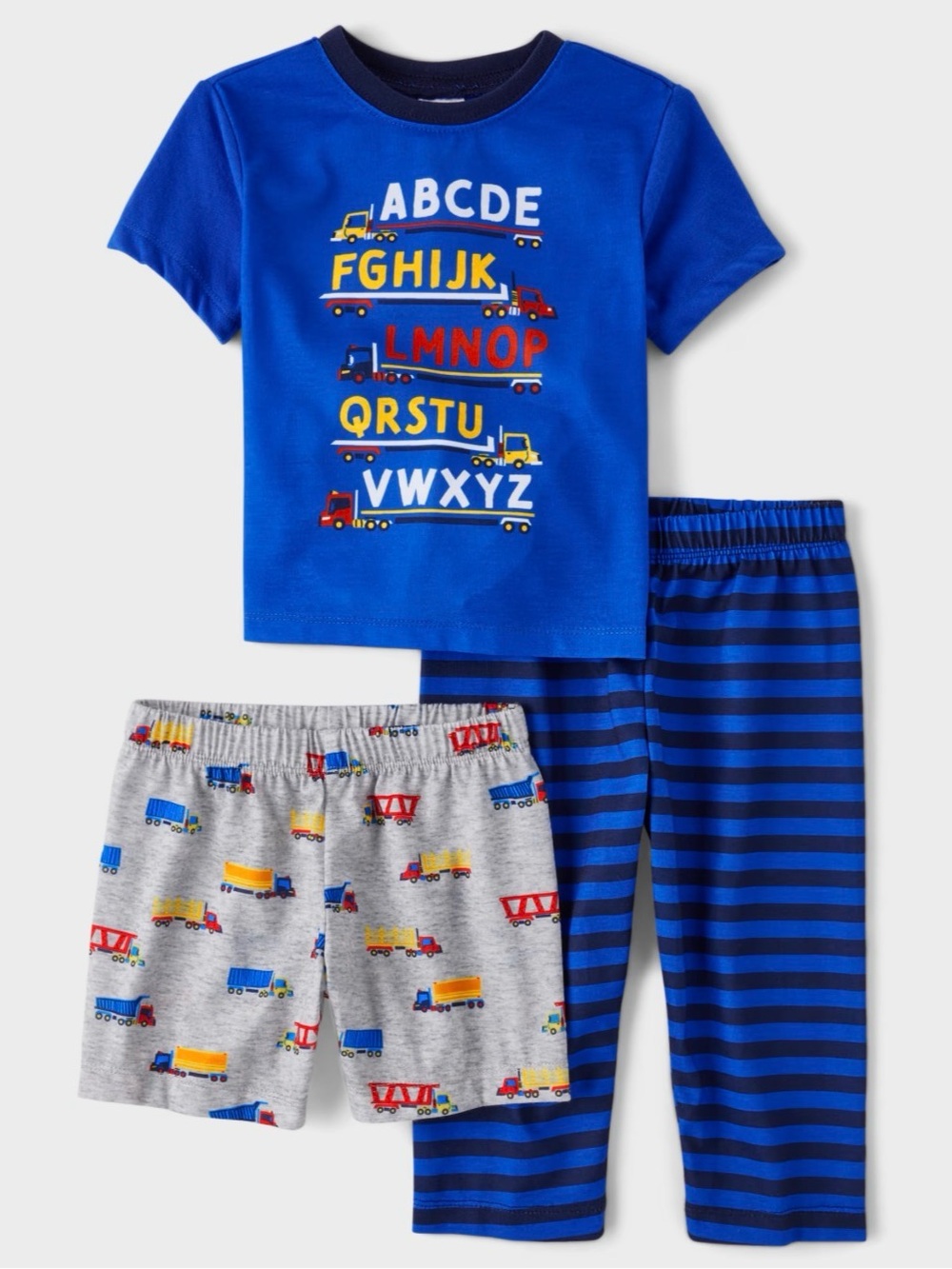 PJ PLACE 🚒🛻VALIANT BLUE ALPHABET TRUCK 3-PIECE PAJAMA SET🛻🚒 SIZE 5T 🌟NWT🌟
